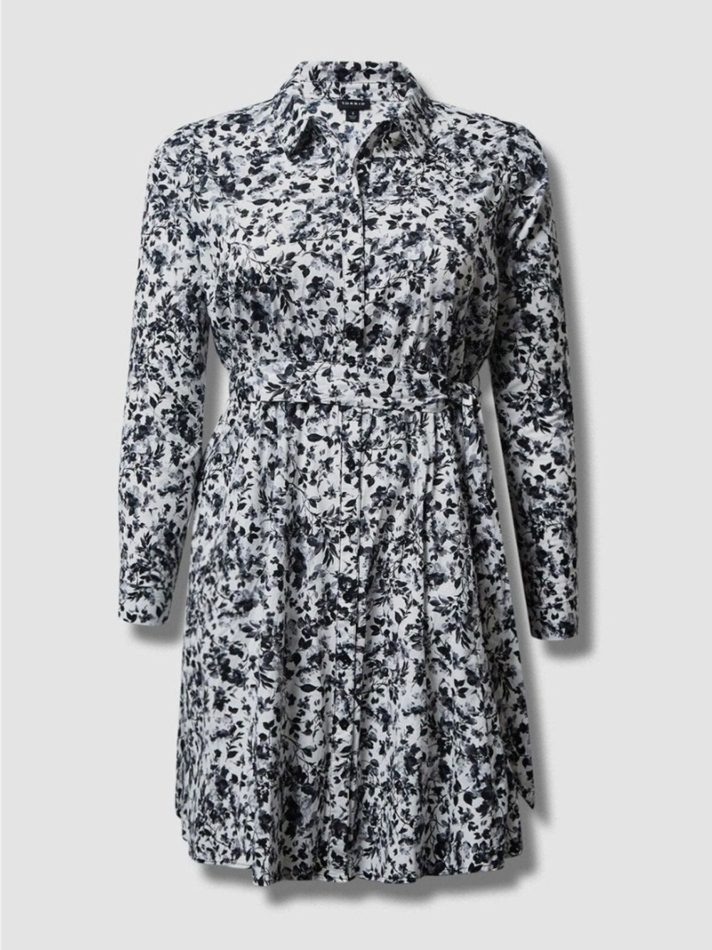 Torrid Poplin Mini Shirt Dress Ditzy Floral Black & White Sz 2X NWT - Picture 2 of 16